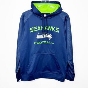 Majestic Men's NFL Seattle Seahawks Blue Hoodie M
